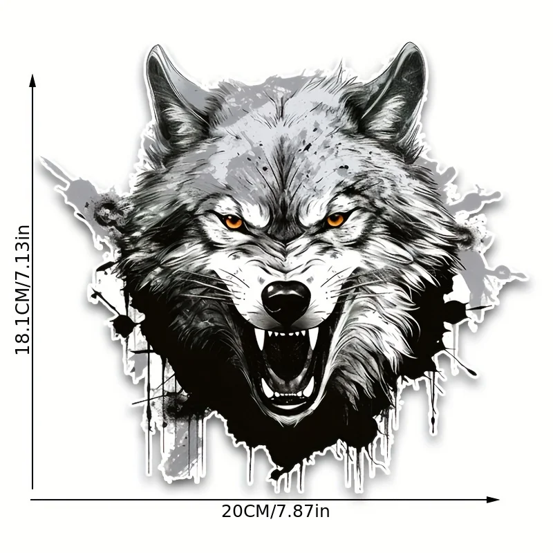 

Виниловая наклейка с изображением сердитого волка, 1 шт., водонепроницаемая, из ПВХ, для мотоциклетного шлема, топливного бака, кузова