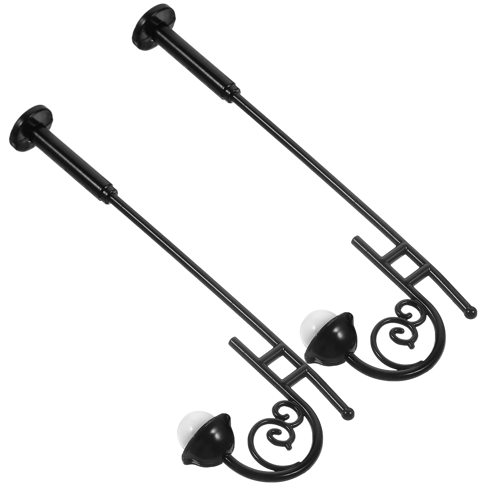 2 Pcs Miniature Park Model House Street Lamp Decorative Lights Floor Fake Prop Models Alloy Simulation