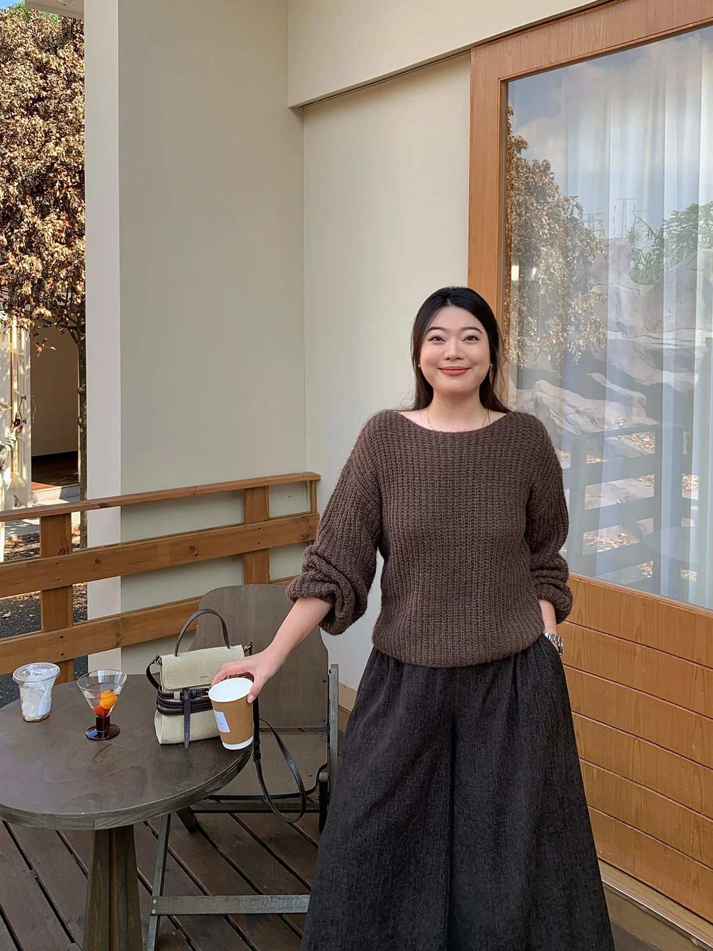 

Женский вязаный свитер Lin Da Hui Cozy Thi: осенне-зимний, свободного кроя, больших размеров, с эффектом стройности, премиум-качество