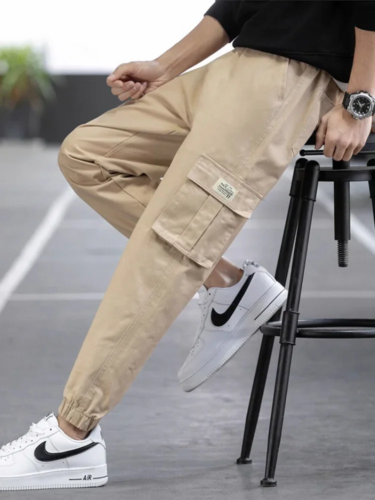 

2024 Spring and Autumn New Loose workwear Harun Foot binding Heavy weight Sanitary Pants Sports Pants Men's Autumn and Winter Me