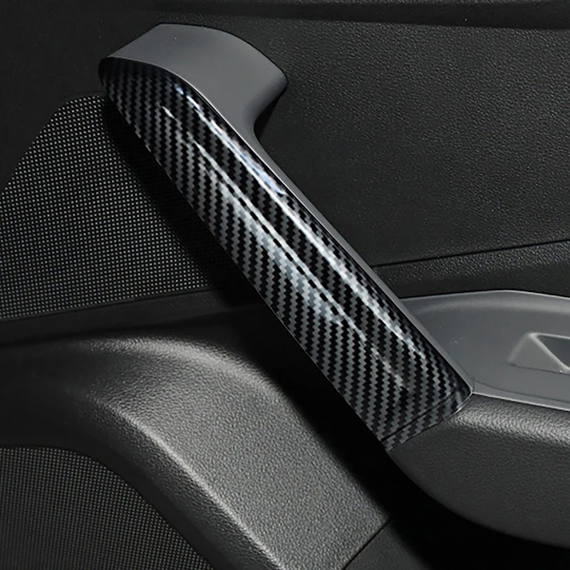 

Car Inner Door Armrest Handle Cover Decoration Trim Strips For Audi Q2 2018-2021 Carbon Fiber Color Sticker Interior Accessories