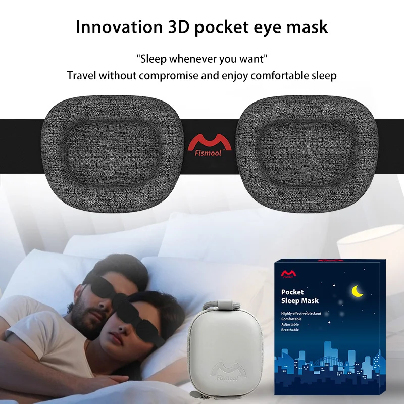 

3D Contoured Sleep Mask Block Out Light Adjustable Eye Shade For Side Sleepers Travel Night Sleeping Aid Comfortable Blindfold
