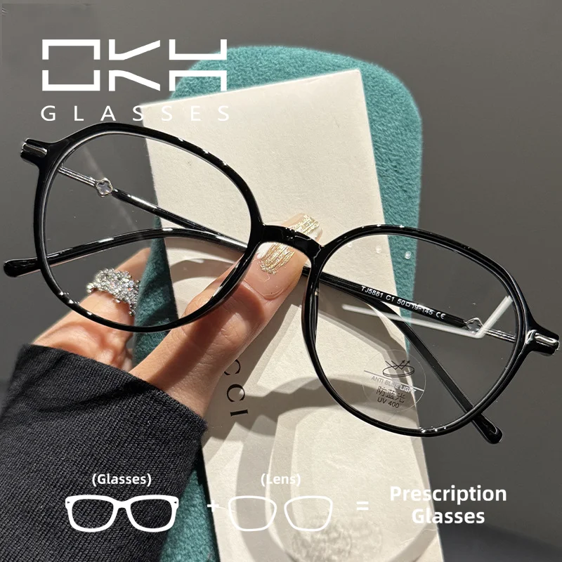 Monture de lunettes de vue ovale OKH en TR90 pour hommes et femmes, personnalisable pour la myopie et la lecture