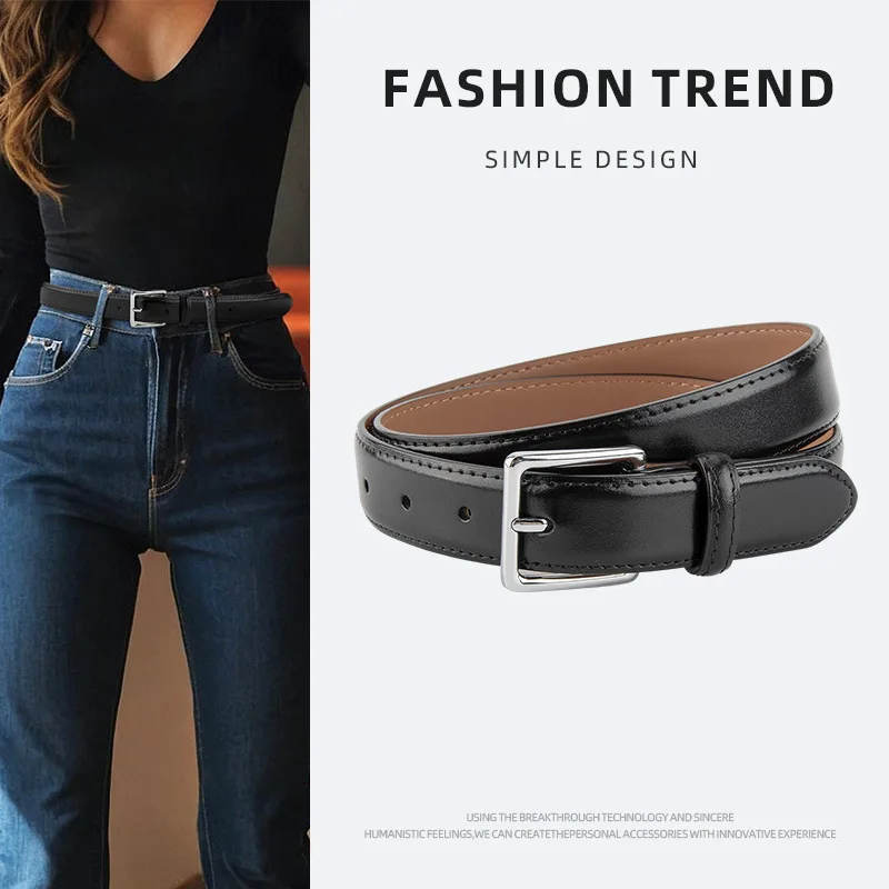 

Classic women's genuine leather belt fashionable alloy pin buckle match jeans dress decoration cowhide belt