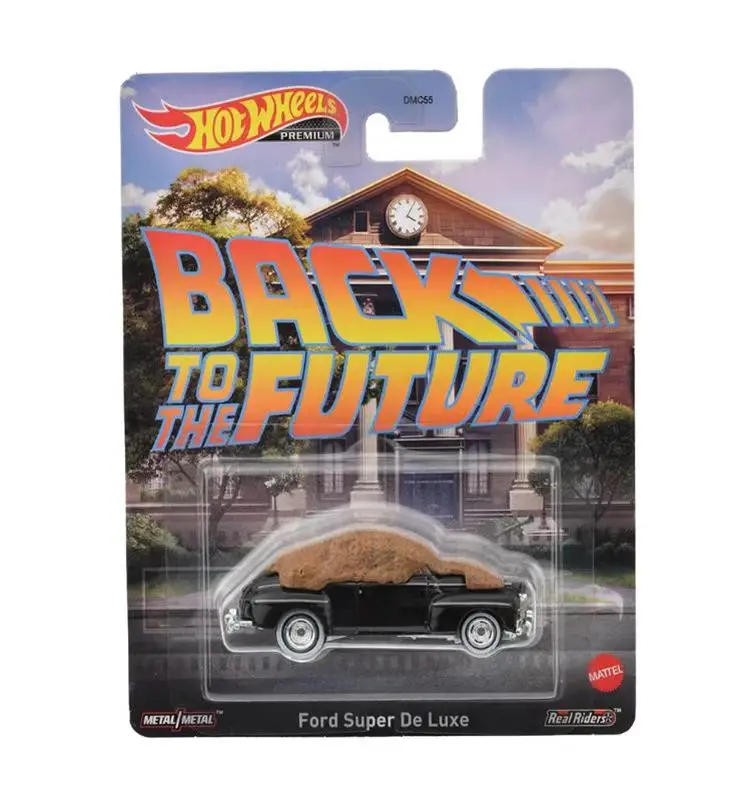 Hot Wheels Cars Entertainment Culture BACK TO FUTURE FORD SUPER DE LUXE 1/64 Metal Die-cast Model Collection Toy Vehicles DMC55