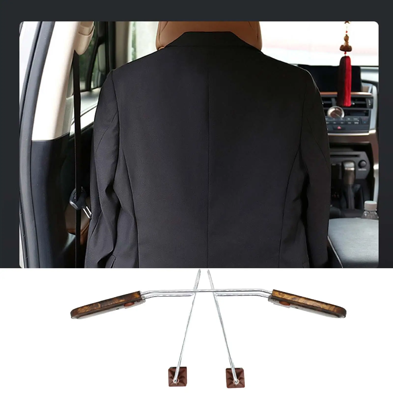 

ABS Telescopic Car Coat Hanger Back Seat Headrest Clothing Rack Holder for Travel Wrinkle Free Organization