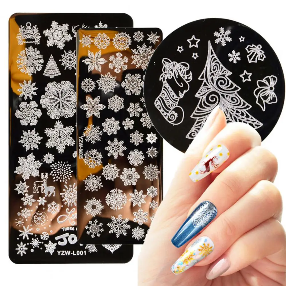 Versatile Manicure Printing Mold Easily Operate Nail Transfer Plate DIY Rust-Proof Xmas Design Nail Stamp Image Template