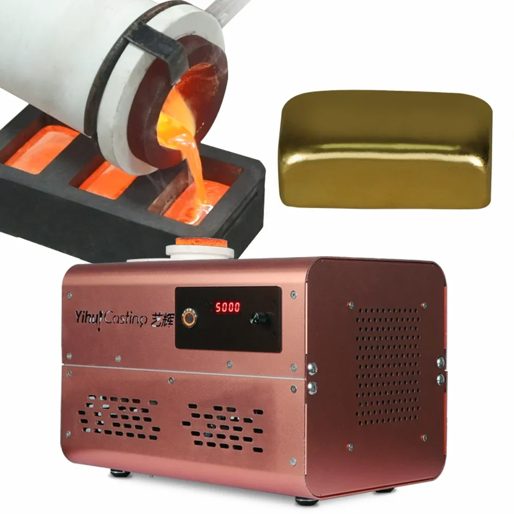 2kg metal melting furnace jewelry store gold melting furnace melting copper aluminum gold silver with crucible set