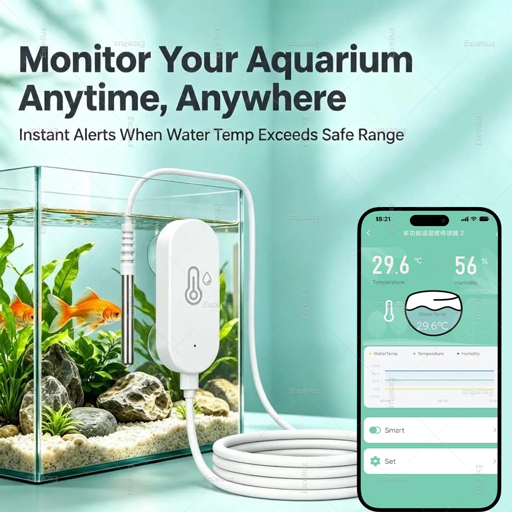 Zigbee NTC Probe Smart Temperature Humidity Sensor Thermometer Freezer Liquid Aquarium Temp Supports Smart Life TUYA Zigbee2MQTT