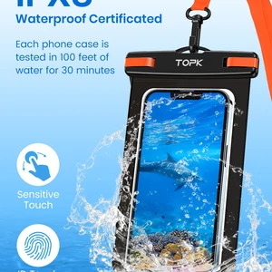 Bolsa de telefone impermeável com cordão, caixa de telefone universal IPX8, saco seco para iPhone Samsung até 7,0 10 principais vendas capa para iphone com cordinha - №10