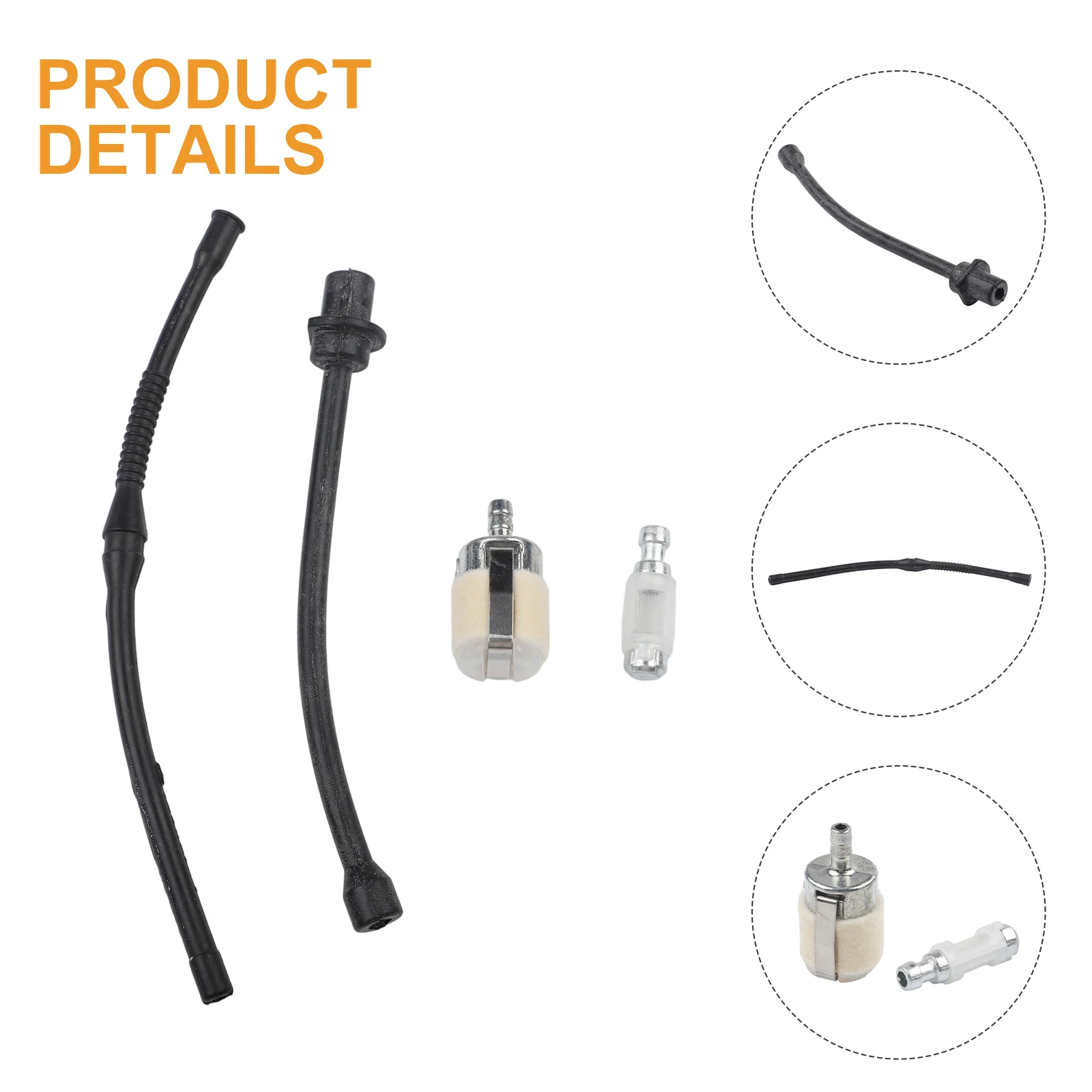 Fuel Hose and Oil Hose Kit for Chinese Chainsaw 4500 5200 5800 Featuring 52cc and 58cc Carburetor Compatibility