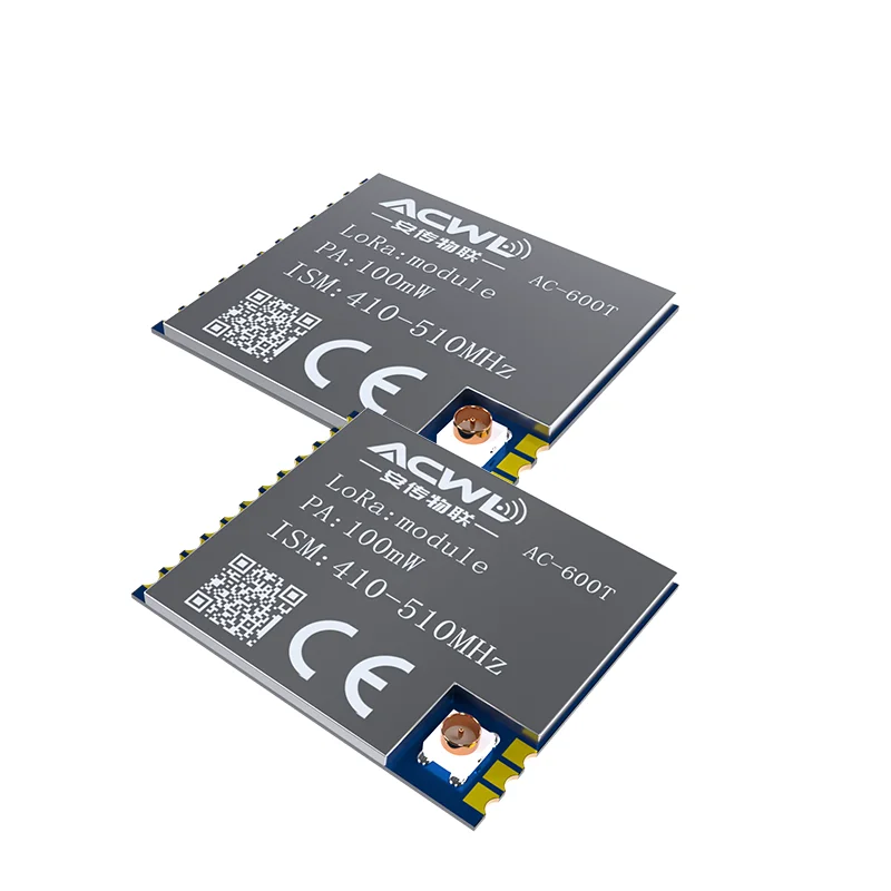 AC600T 100mW LoRa Spread Spectrum Module with CAD Detection 7 Power Levels for Smart Metering Wireless Data Transmission