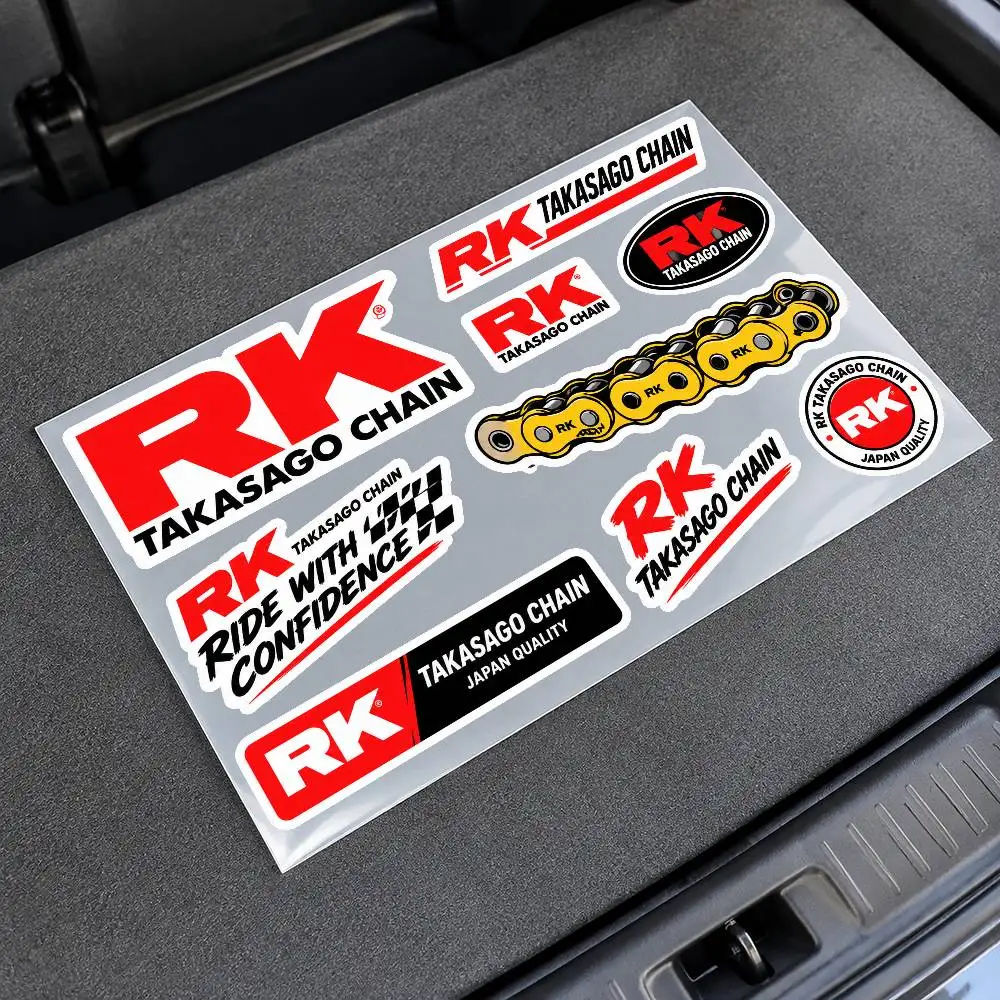 R-RK T-Takasago C-Chain Custom Motorcycle Sticker Kit Reflective Decal Set For Helmet Tank Fairing Body Graphics