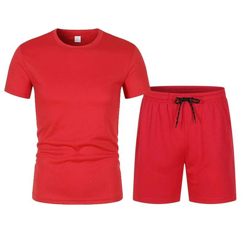 Men's Tracksuit 2 Piece ​O-neck Short Sleeve Shirt Shorts Set Men's Running Suit Plus Size T Shirts Man Clothing Summer T-shirt view 3
