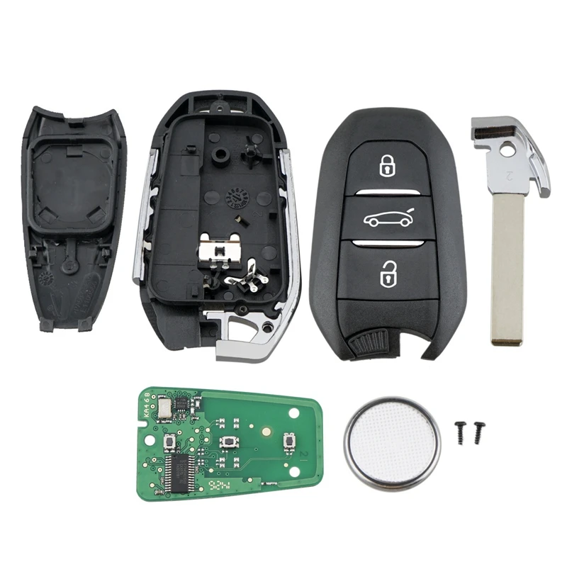 Car Smart Remote Key 3 Button 433Mhz 4A CHIP Fit For Peugeot 208 308 3008 508 5008 Traveller Expert