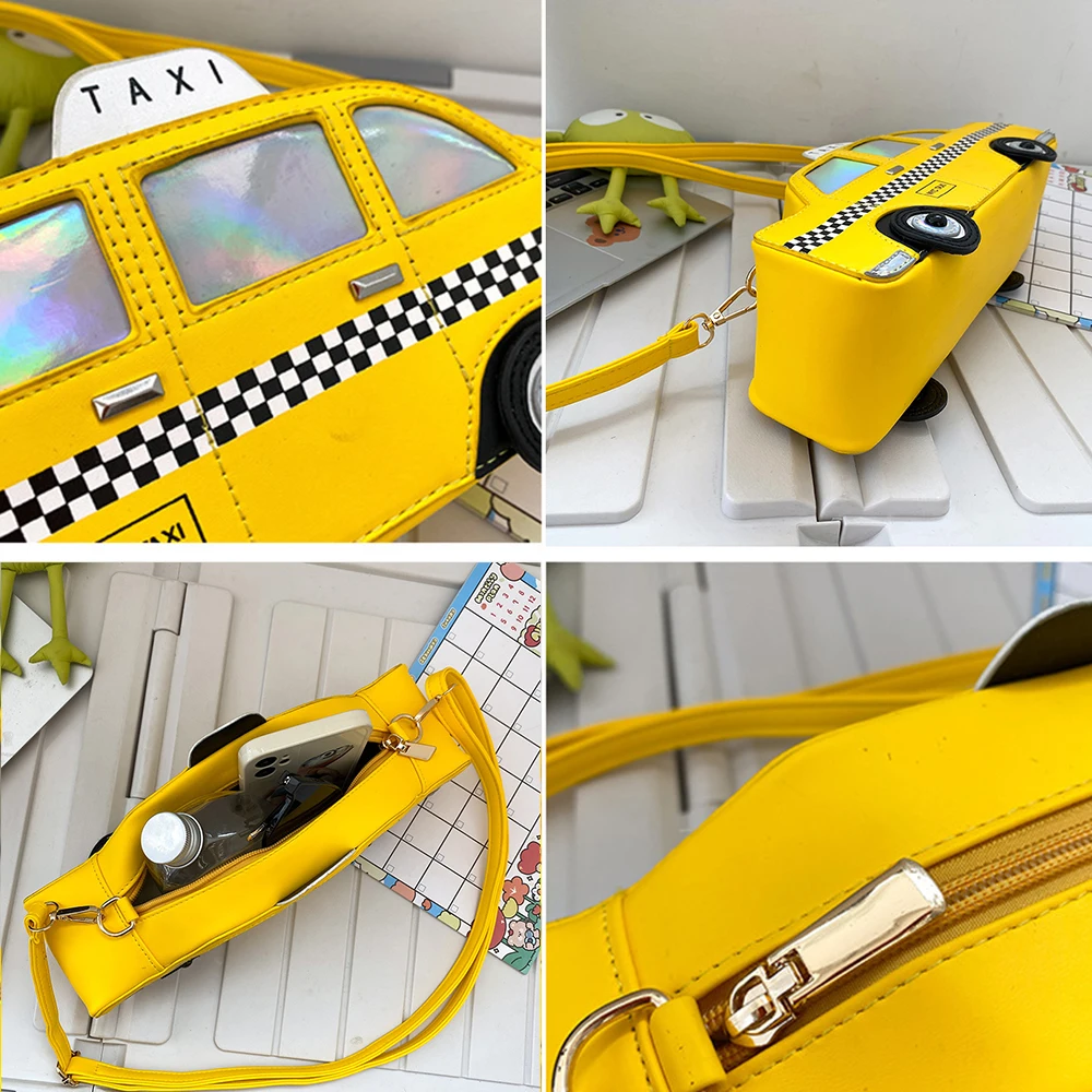 Funny New York Taxi Design Crossbody Bags for Women Fashion Car Shaped Shoulder Bag Harajuku Handbags and Purses 2022 Girls Tote