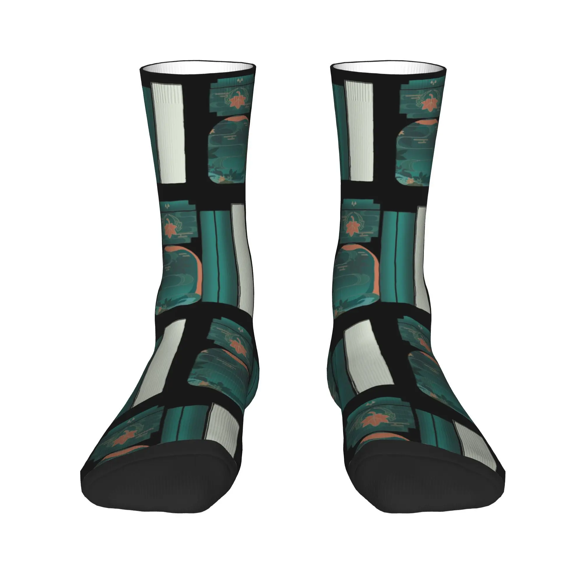 Kaedehara Kazuha - Kaus Kaki Seni Penggemar Genshin Impact Stoking Harajuku Aksesori Kaus Kaki Panjang Sepanjang Musim untuk Hadiah Natal Uniseks