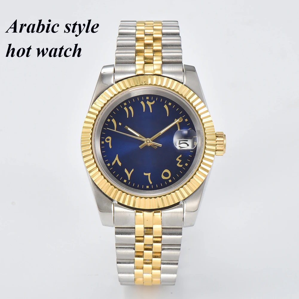 Man Watch NH35 Automatic Movement Arabic Watch Watches for Men Waterproof Stainless Steel Case Sapphire Glass Customizable logo