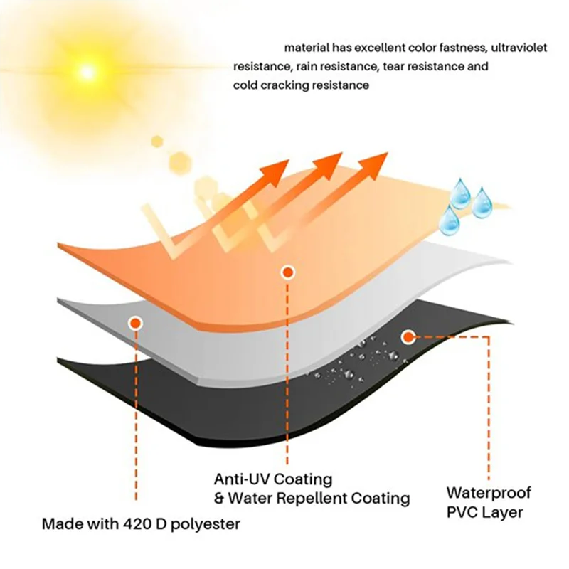 N96R 4 قطع غطاء كرسي Adirondack للفناء مقاس 31 × 33 × 36 بوصة غطاء كرسي فناء خارجي عالي التحمل 420D، مقاوم للماء في الهواء الطلق #2