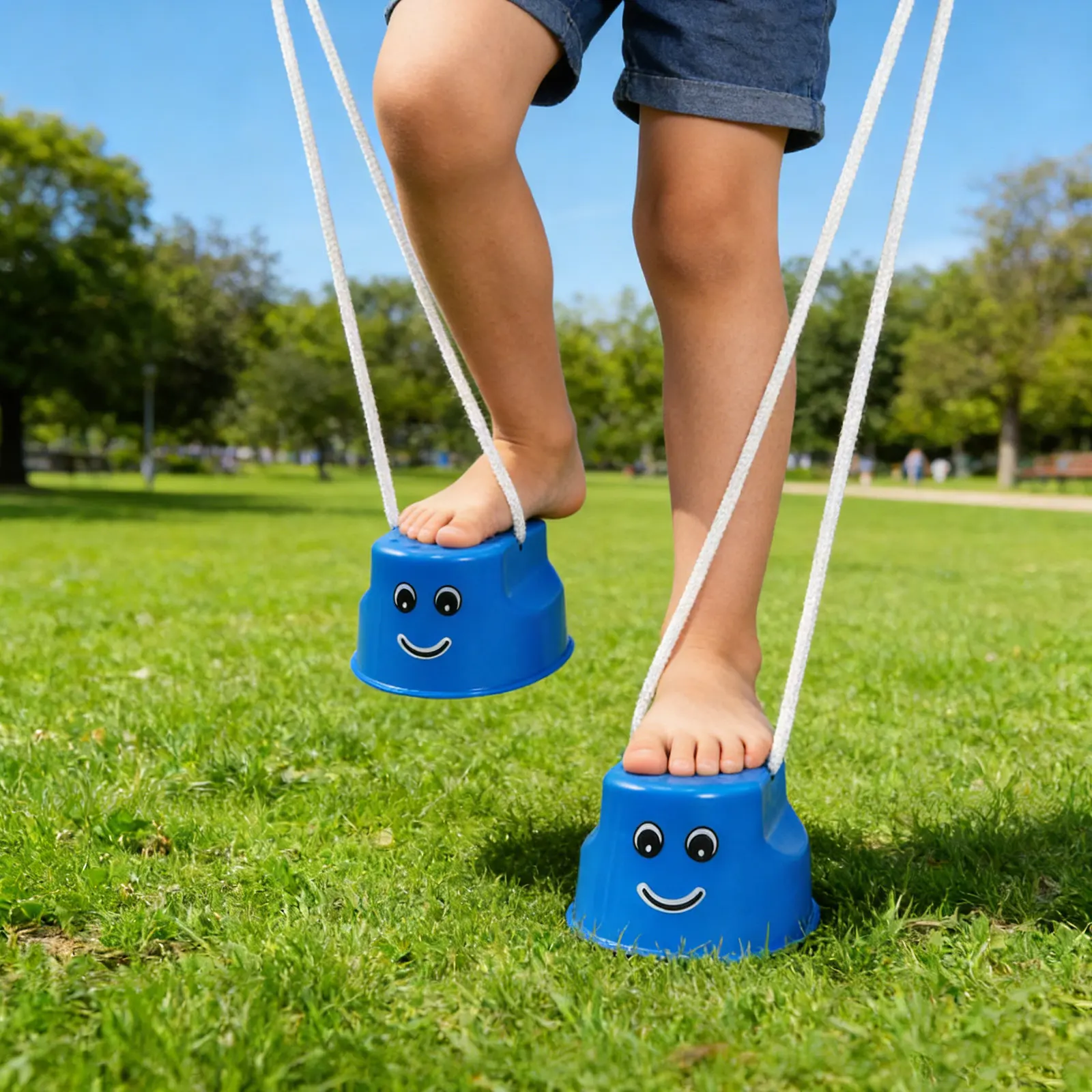 8Pcs Plastic Balancing Stilts Kids Balance Buckets Stable Platform Preschool Sensory Training Stepping Buckets for Coordination