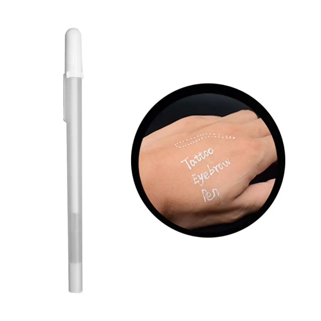 1 piece White Skin Marker for Eyebrow Measuring Tool,Marker Pen Skin Marker Scribe Positioning Permanent Makeup Pen