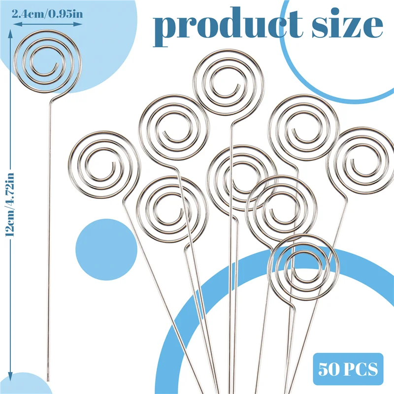 50 × حامل بطاقة عمل سلكي معدني مذكرة صورة ورقة ملاحظة كليب قوس لتقوم بها بنفسك الحرفية اللوازم المكتبية المنزلية