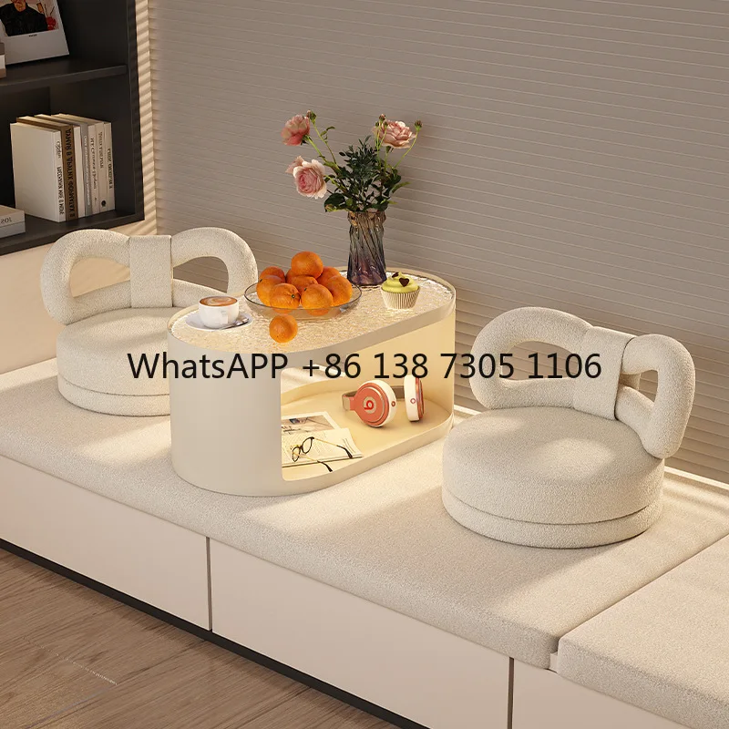 

Bay window table three-piece light luxury tatami low table Japanese coffee table bedroom kang few creative cream wind