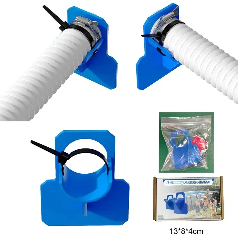 Swimming Pool Pipe Holder Mount Hose Pipe Holder Accessories Supports 38mm for Above Ground Hose Outlet with Cable Tie