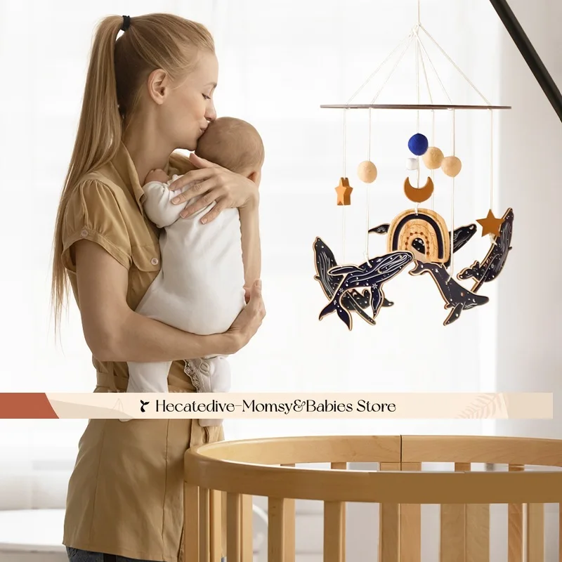 【Must Have】Baby Rattles & Mobiles Wooden Ocean Friend educational toys newborn sets mini decorations 0-12months baby things