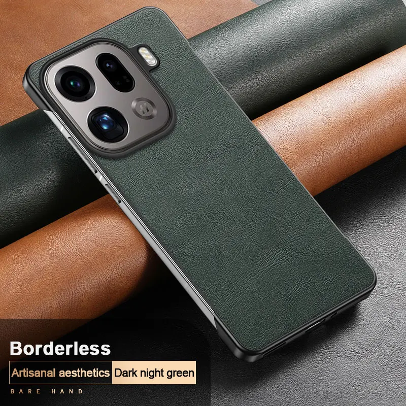 Ultra-thin Frameless PU Leather Shockproof Cover For Oppo Find X9 Pro Soft Silicone Phone Case For Oppo Find X9 Pro Bumper Shell