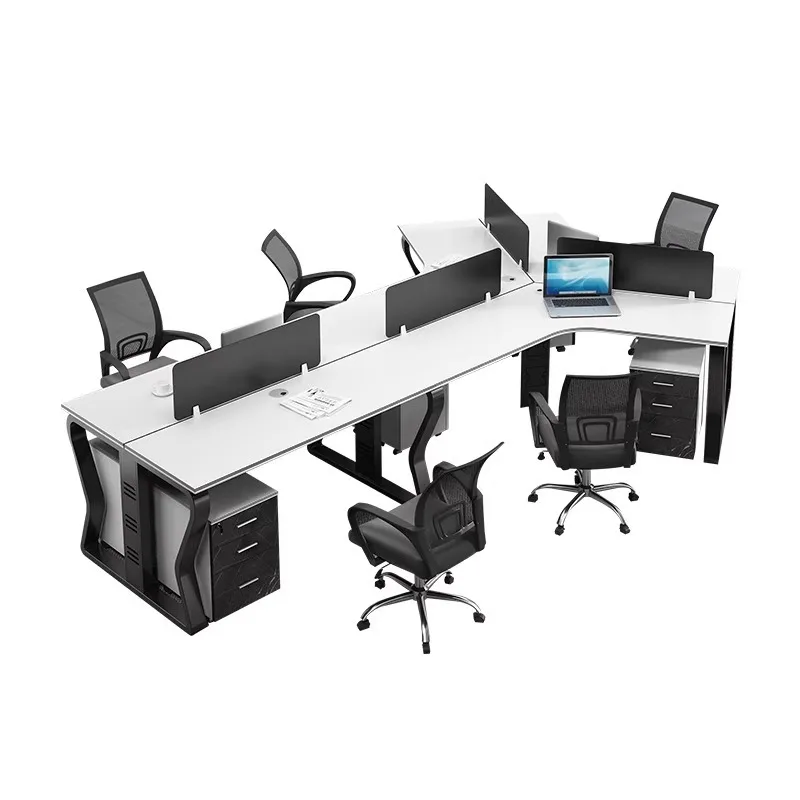 

Простой современный стол для персонала, мебель для комнаты персонала, комбинация рабочего стола и стула для нескольких человек