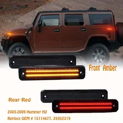 Amber/Red LED Side Marker Light For 2003-2009 Hummer H2 Turn Signal Light LED,Replace OEM For Hummer Side marker Lamps 2/4pc