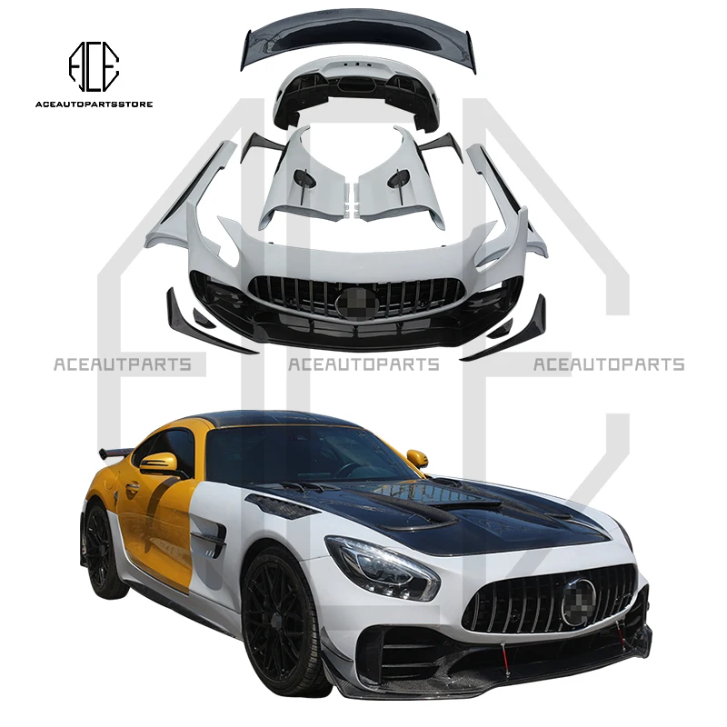 PRO STYLE HALF CARBON FIBER BUMPER FULL BODY KIT FOR 2015-2019 MERCEDES BENZ AMG GT GTC GTS