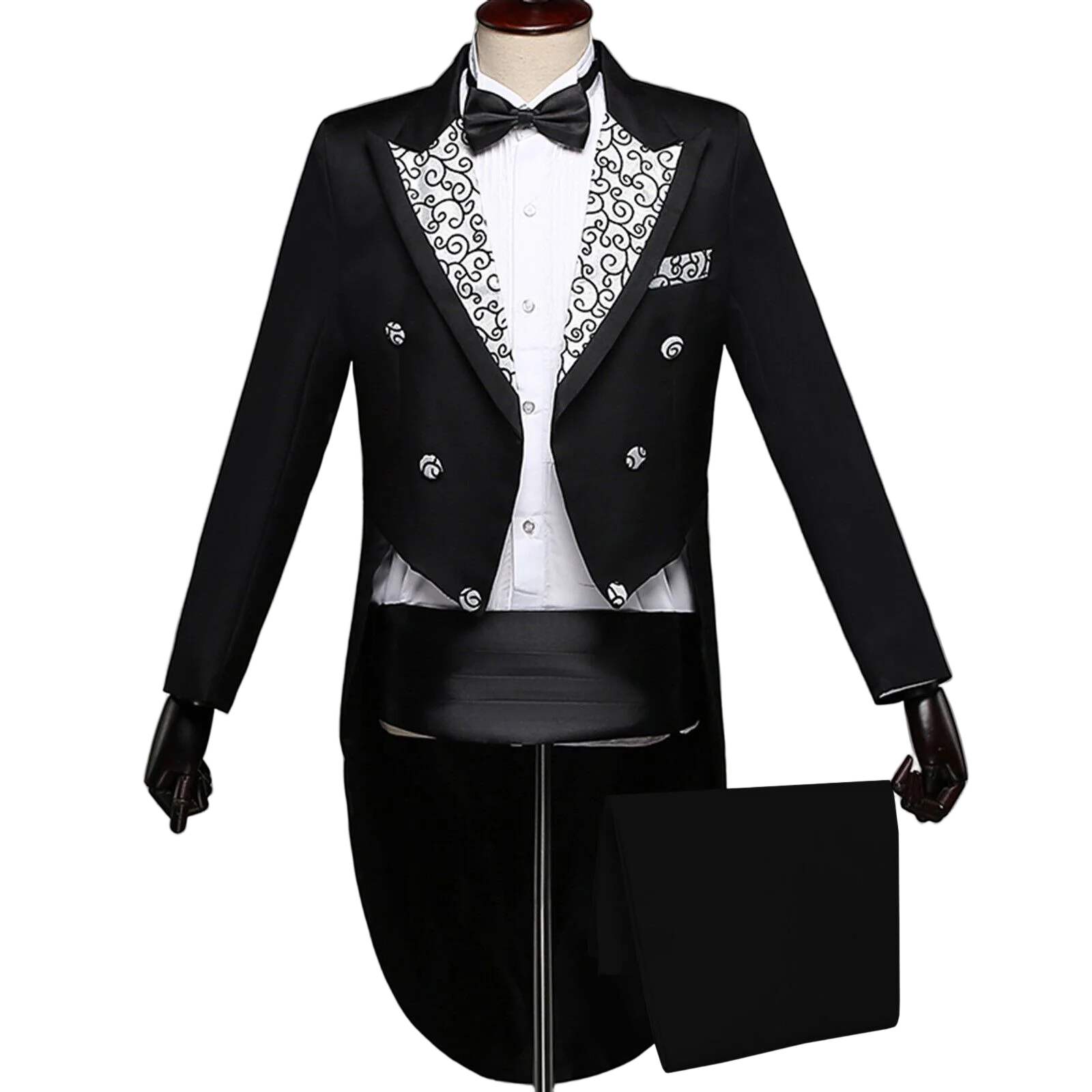 Men\'s Tailcoat Tuxedo Suit and Trousers Set Formal Business Prom Party Dress Wedding Costume Stage Outfits Performance Costume