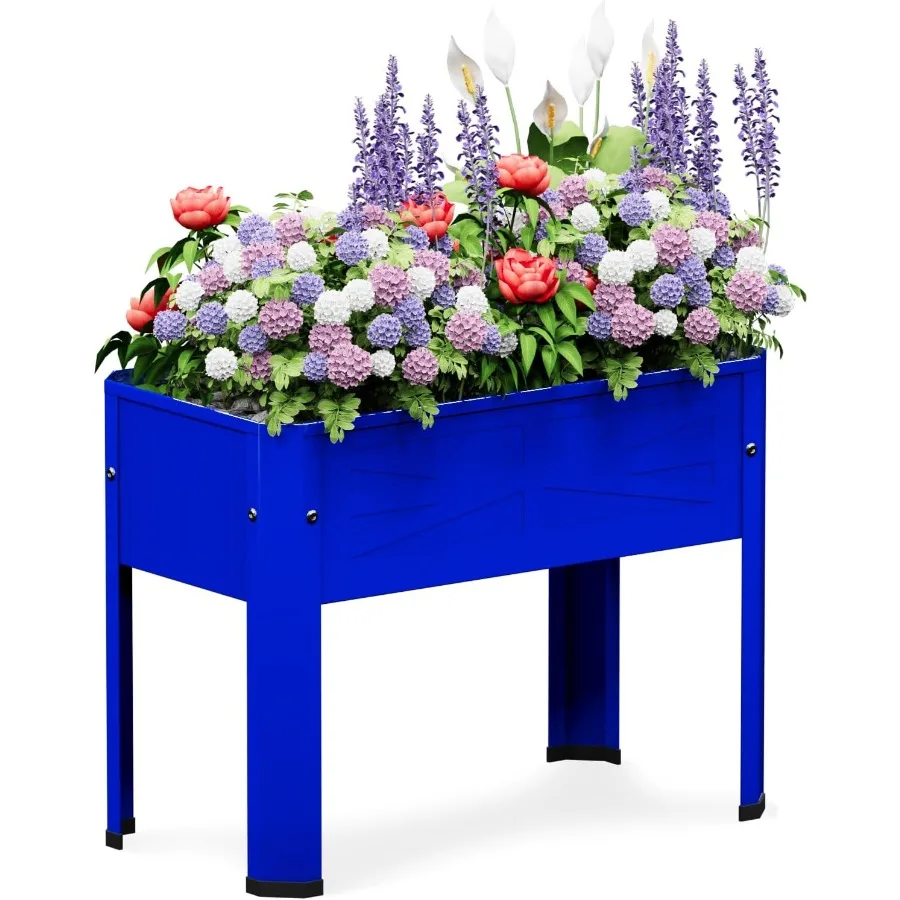 

Raised Garden Bed with Detachable Tall Legs Elevated Metal Planter Box for Growing Fresh Herbs Vegetables Flowers Succulentsand