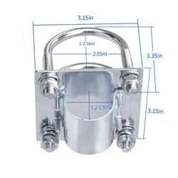 Superbat Mast Installation Pole U Clamp Bracket Kit for Starlink Dish and Universal Antenna Steel Pole Clamp Bracket Roof Mount