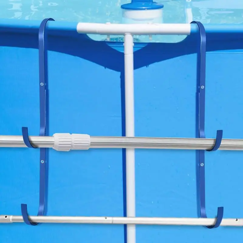 2 pezzi appendiabiti per palo per piscina gancio per palo per piscina per pali telescopici rastrelli per foglie spazzole per tubo flessibile per vuoto rete per schiumatoio