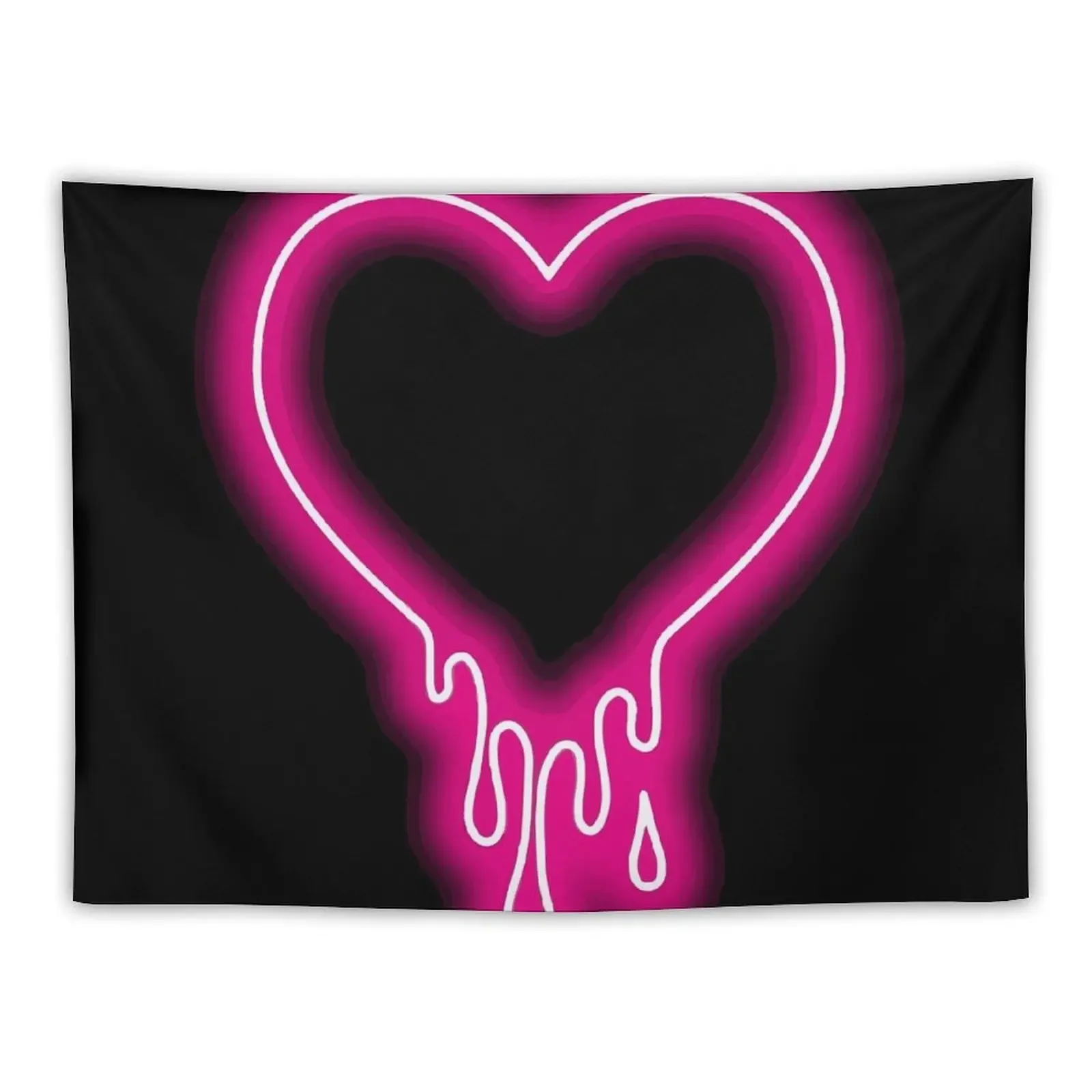 

Dripping Neon Heart Tapestry Home Decor Aesthetic Custom Mushroom Wall Hanging Wall Tapestry