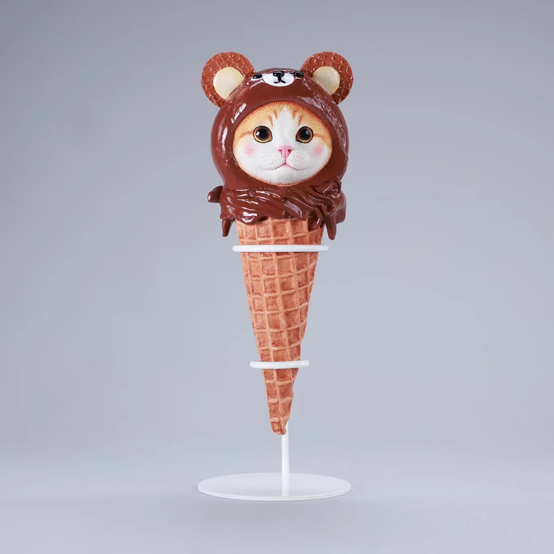 ما قبل البيع 1/6 مقياس جميل الآيس كريم مخروط القط محاكاة اليدوية نماذج للحيوانات صالح سطح المكتب هدية مزخرفة جمع #6