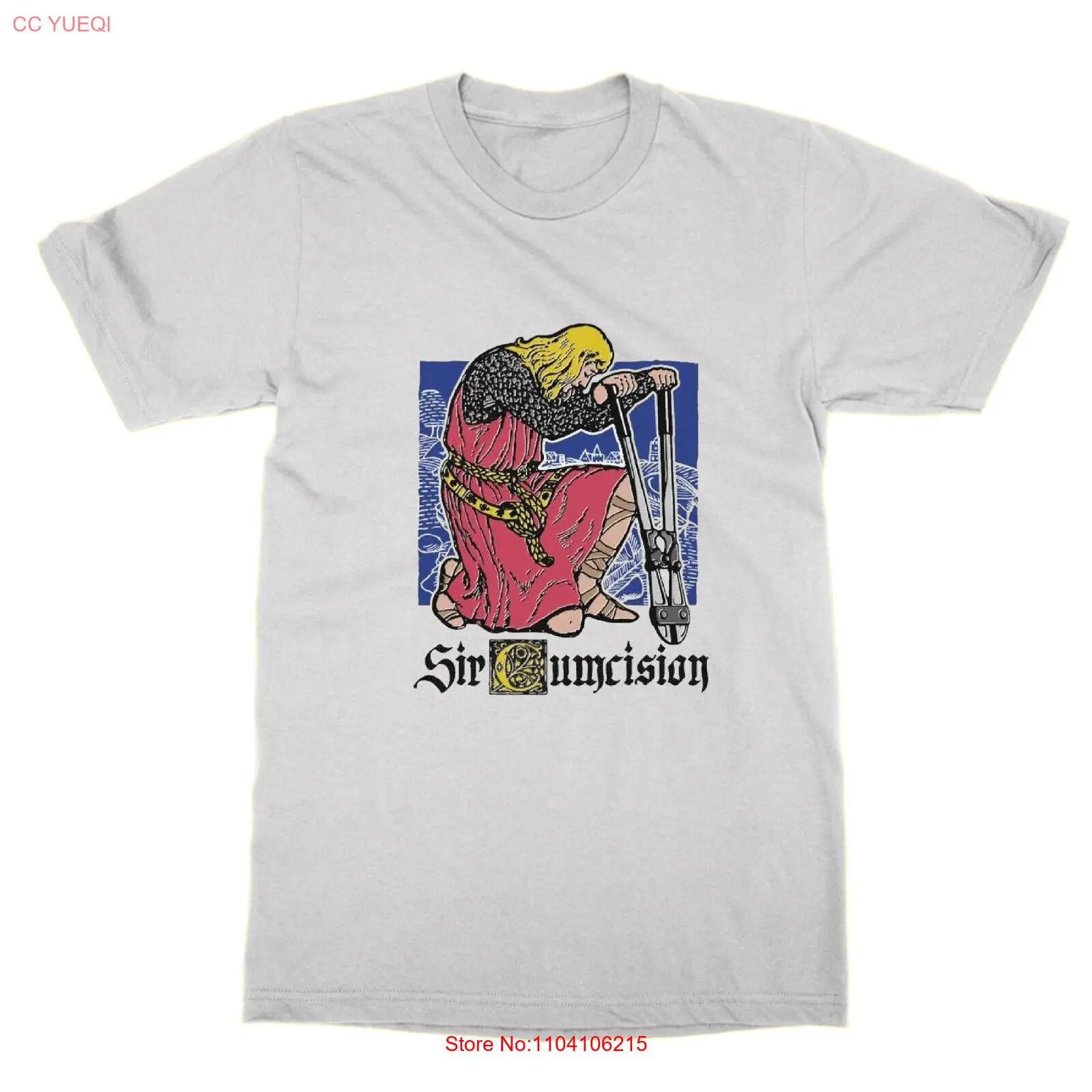 Sir Cumcision tshirt funny medievil knight joke tee pun joke top