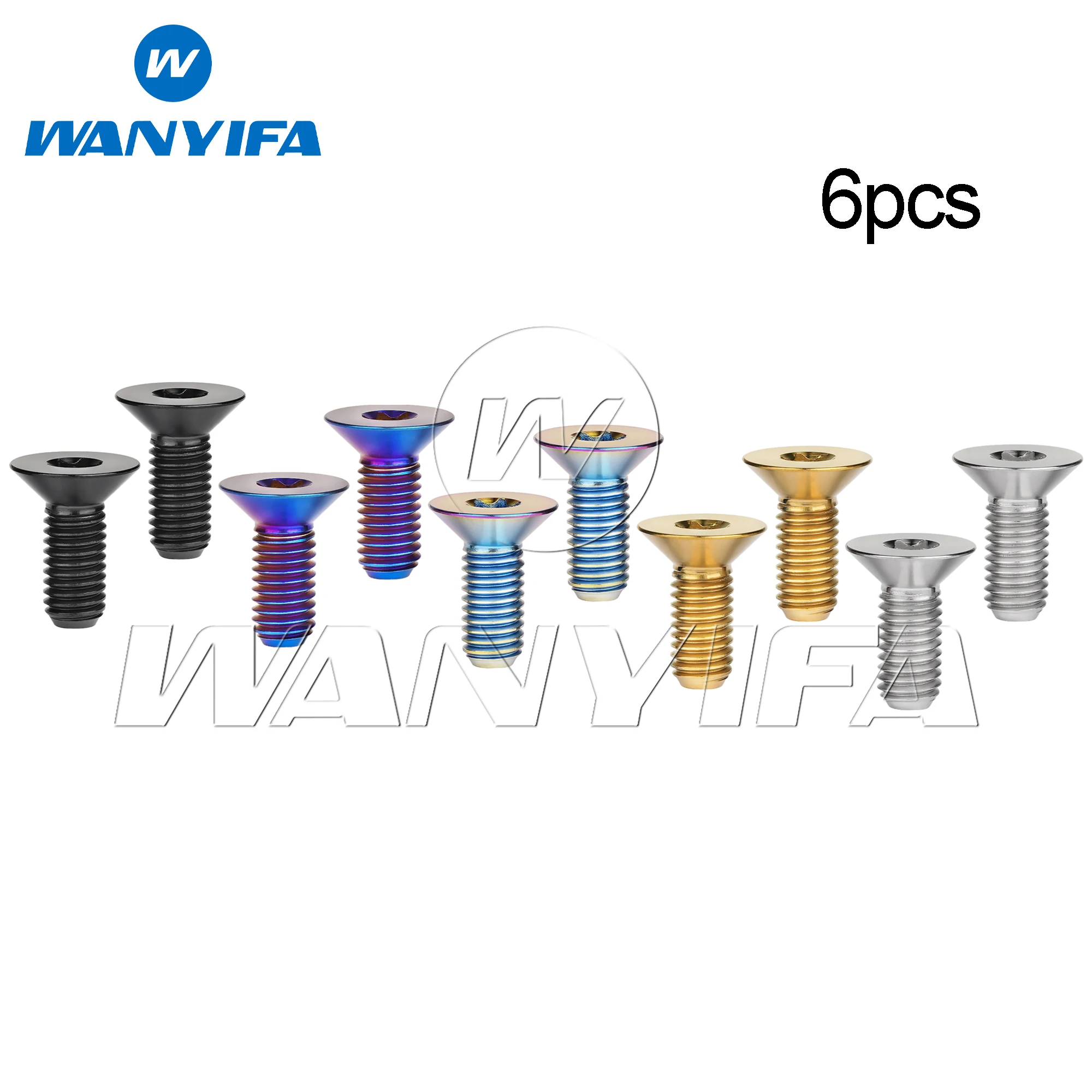 

Wanyifa 6pcs Titanium Bolts M6/M8x15 20mm Countersunk Torx T30 Head Screws for Bicycle Motorcycle Car Modification Ti Fasteners