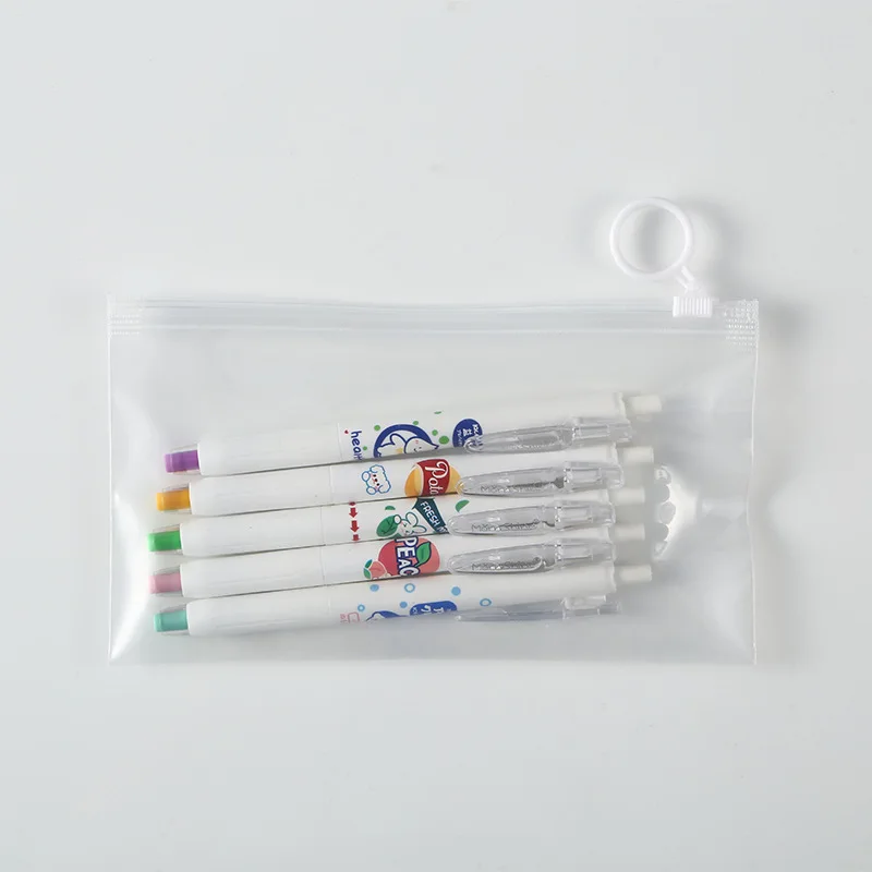 TETP 50Pcs Transparent Bag With Pull Tab Home Paintbrush Pen Stationery Accessories Storage Travel Sock Packaging Resealable