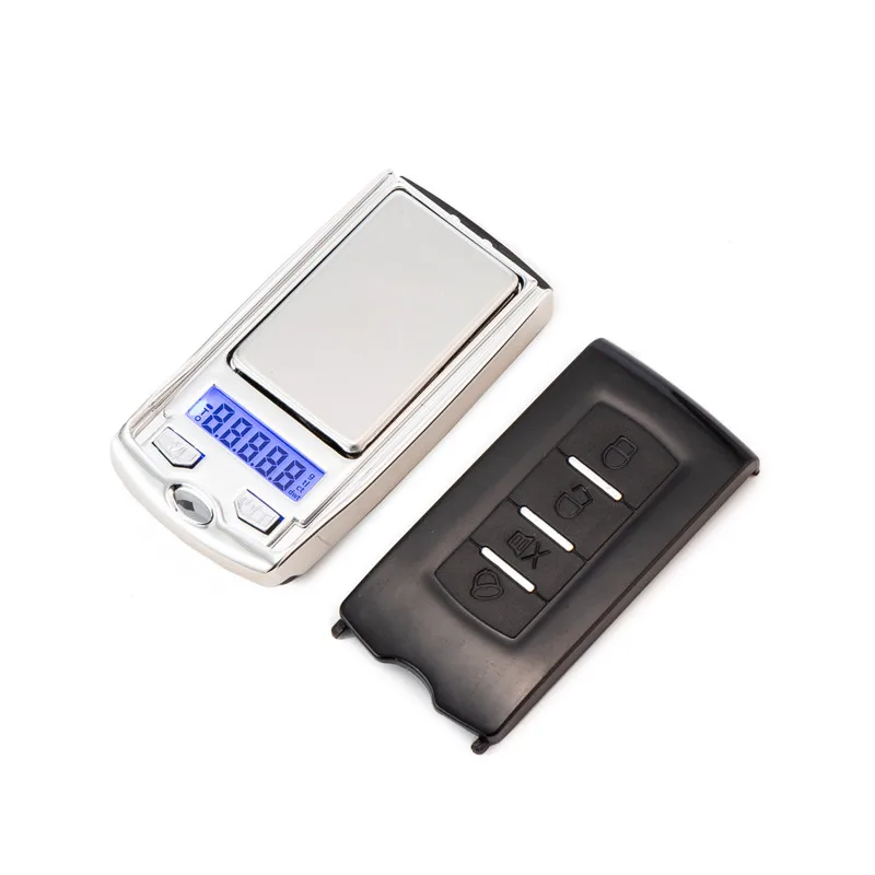 50Pcs Mini Precision LCD Digital Scale Car Key Shape Pocket Electronic Balance Scales 100g/200g Jewelry Gram Weight Tool