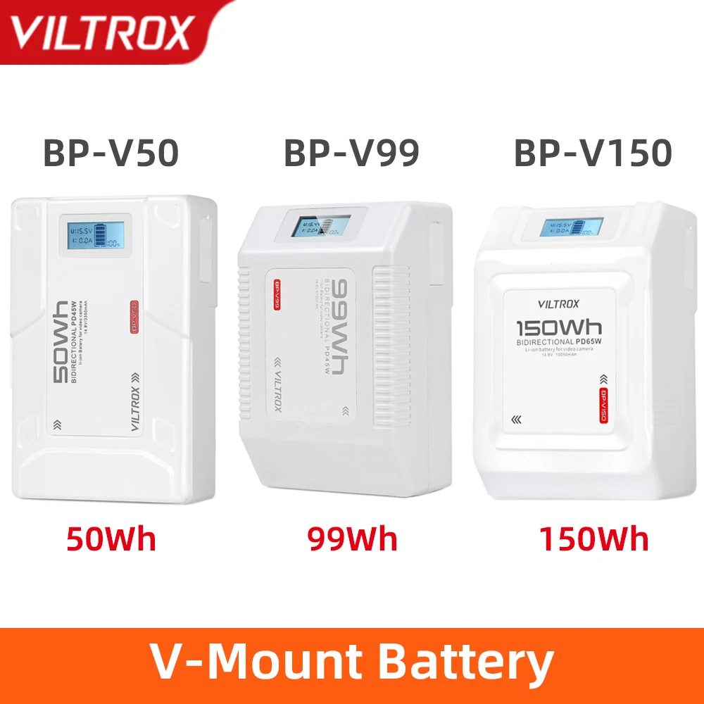 VILTROX BP-V99 Аккумулятор с V-образным креплением 99 Втч 6700 мАч Поддержка BP45W D-TAP USB TYPE-C Для видеокамеры Световой монитор Смартфон Powerbank