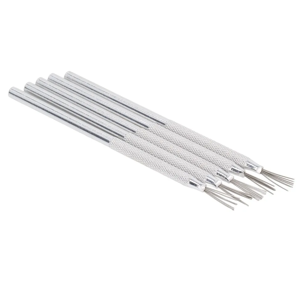 5pcs Aluminum Clay Needle Tools Feather Wire Texture Polymer Clay Tools Pottery Sculpting Tools Silver Ceramic Tools