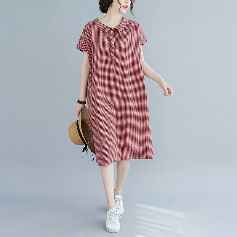 Artistico Cotton Lin Taglia grande da donna Dr Vita che copre Allentato Lungo Allegato Estate Dr Casual Comodo Midi Dr