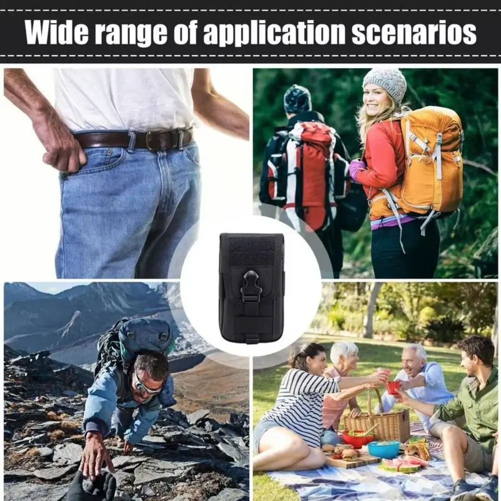 Men's Multifunction Phone Bag Large Capacity Lock Mobile Phone Belt Pouch Waterproof 1000D Nylon Clip-On Case Bag Travel