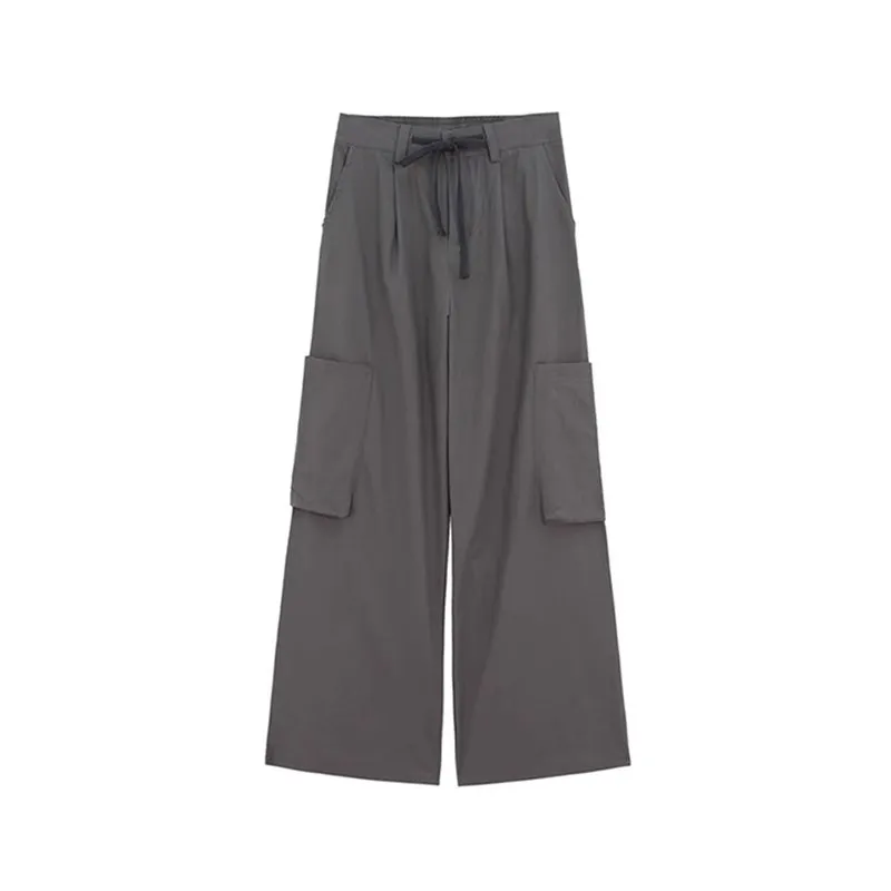 

Свободные женские рабочие брюки с глубокими глазами и высокой талией Pear ape Body Design Летние новые брюки больших размеров Широкие длинные утягивающие брюки