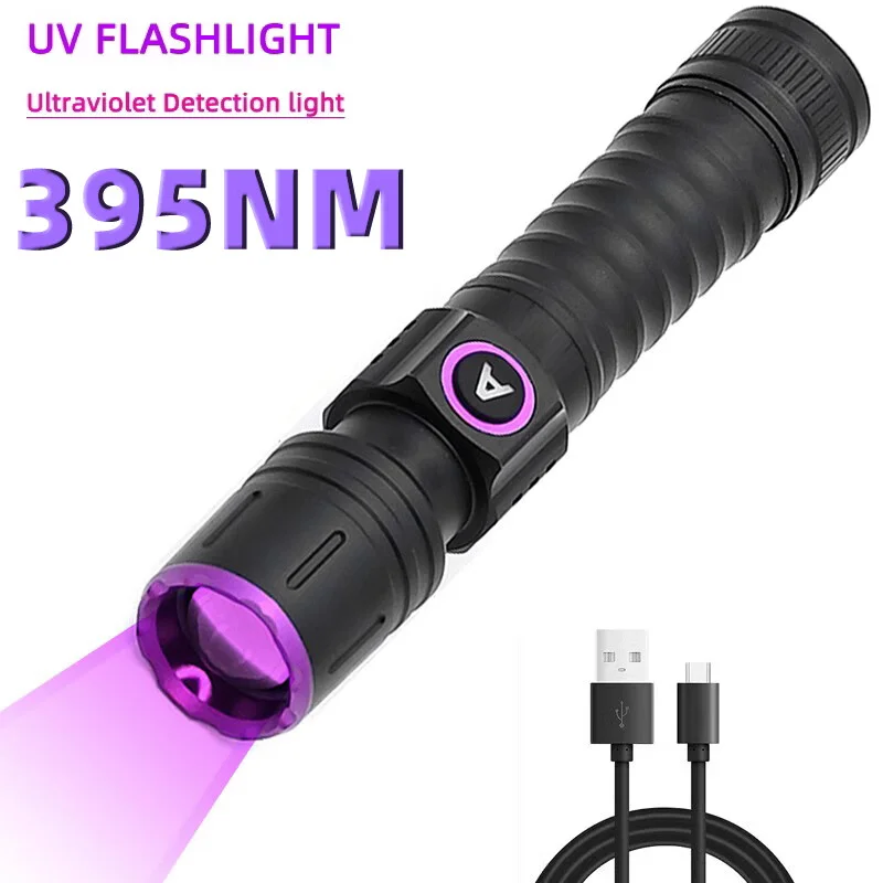 Lámpara UV violeta, linterna ultravioleta, agente fluorescente, placa de hierro luminosa, luz de relleno rápido, pesca nocturna profesional, USB