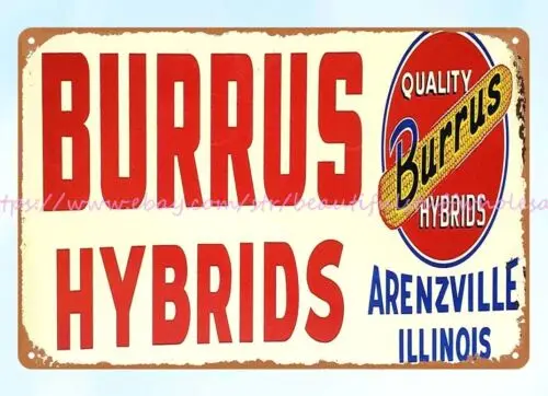 metal plaque engraving Burrus hybrids metal tin sign